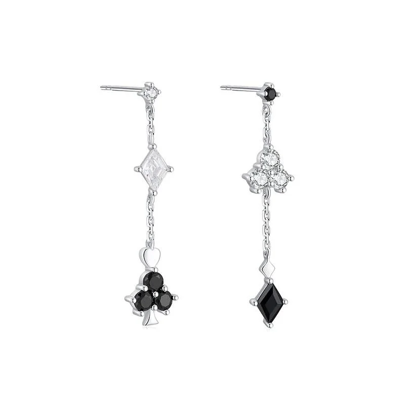 Protective eye earrings-Club and Diamond Dangling Earrings for Women Fine Jewelry for Women