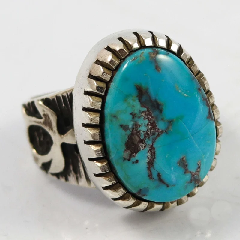 Anchor theme rings-Bisbee Turquoise Ring