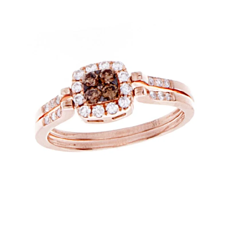 Rattan style rings-Ladies Diamond Reversable Ring