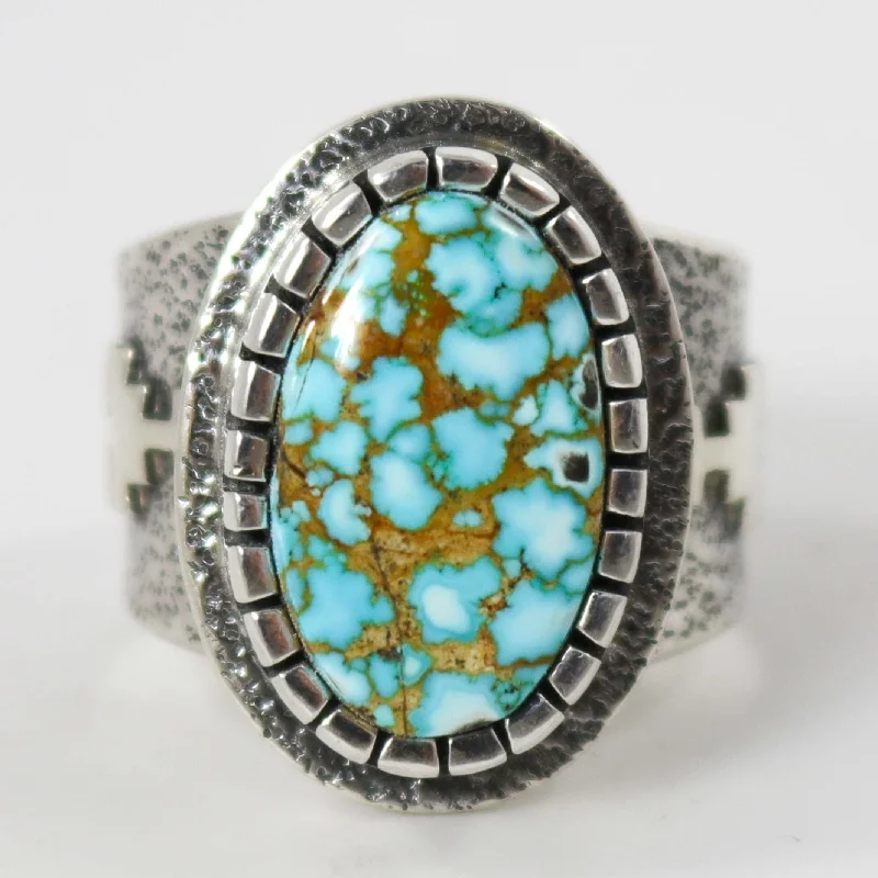 Glimmering druzy rings-Kingman Turquoise Ring