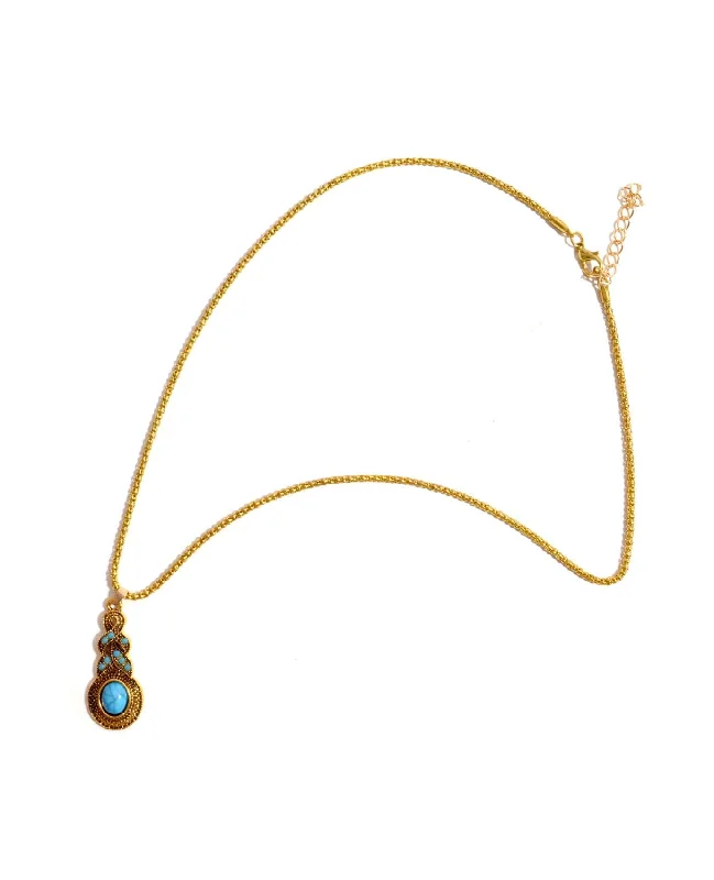 Silk tassel necklaces-Braided Turquoise Necklace