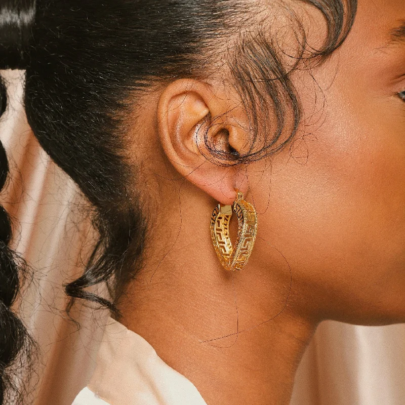 Beaded cluster earrings-Solange 18ct Gold Plated Copper Hoop Earrings