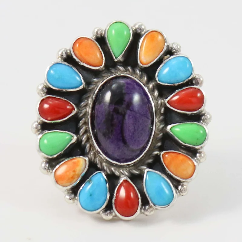 Small wing rings-Multi-Stone Cluster Ring