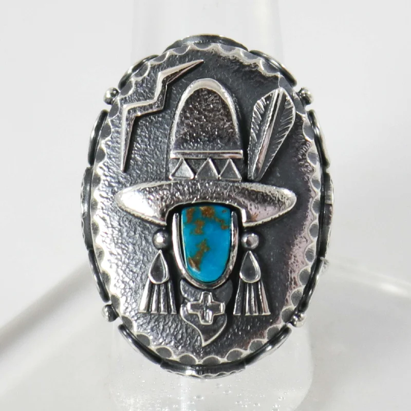 Dark gothic rings-Morenci Turquoise Ring