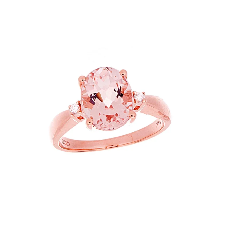 Satin black rings-Morganite Ring