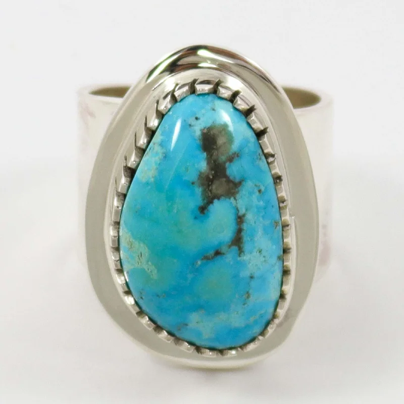 Tiny heart rings-Morenci Turquoise Ring