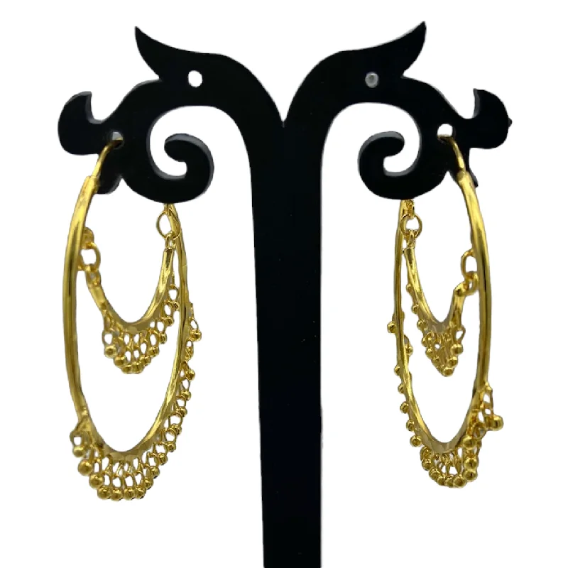 Two-tone rings-Big Gold Hoops with layers Earring