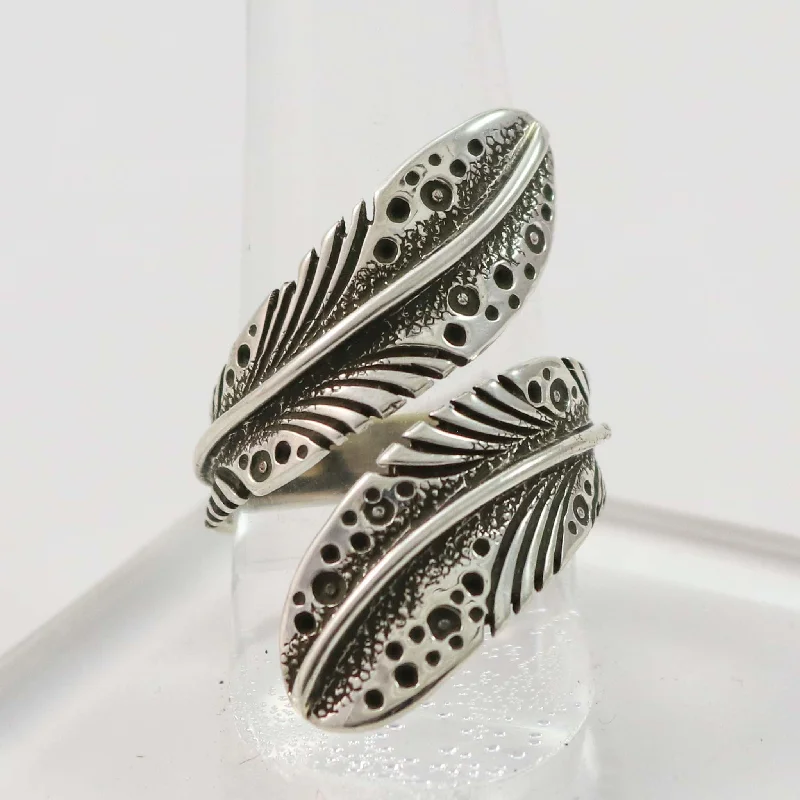 Natural pearl rings-Feather Ring