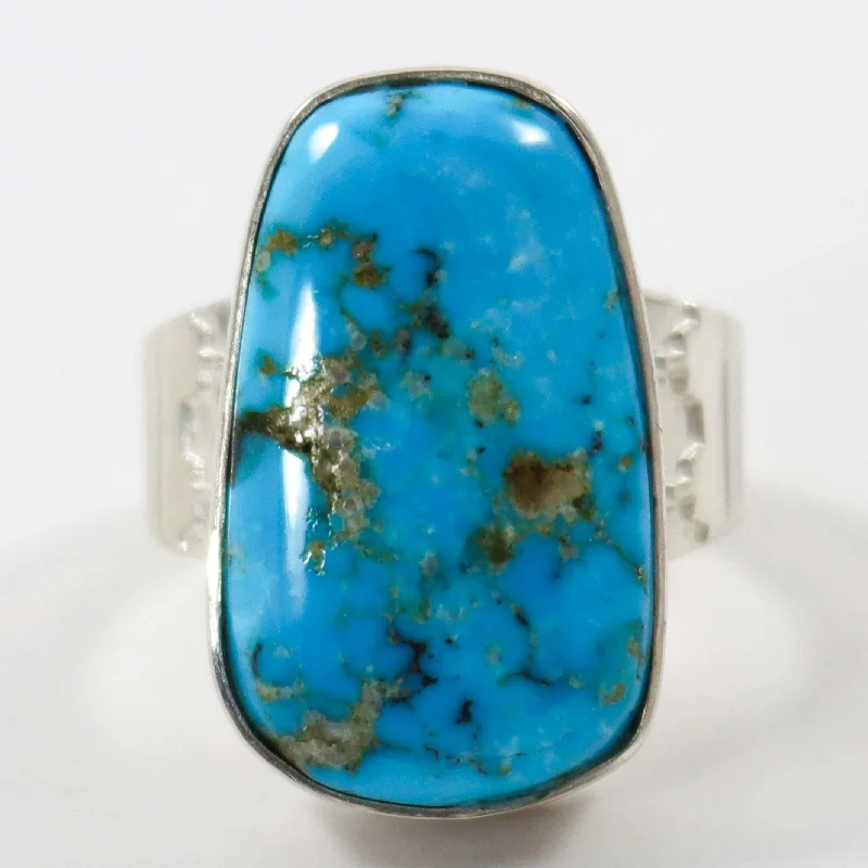 Sleek modern rings-Morenci Turquoise Ring