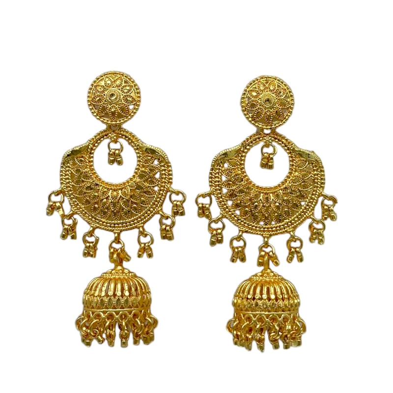 Peace charm rings-Chand Bali Gold Stylish Earring