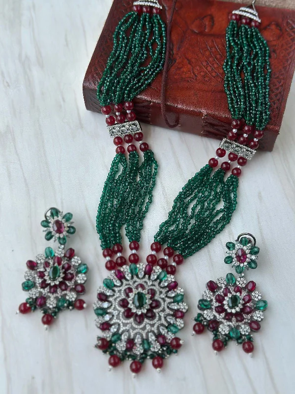 Rough texture earrings-Stunning Shrinkling Dazzel Necklace Earrings Set, Pakistani Multi Layer Necklace Set, Bollywood Detailign Jewelry Set, Bridal Necklace Set