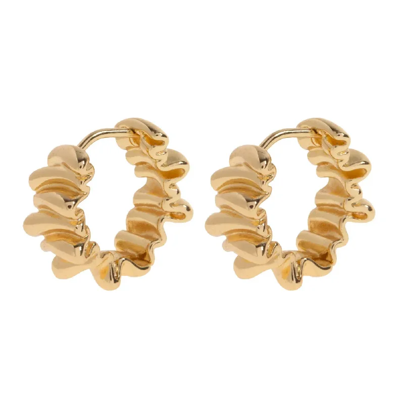 Two-tone earrings-Wild - Chunky Texture Hoop Earrings