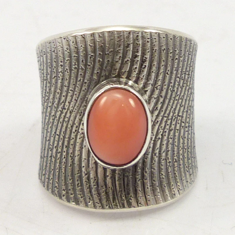 Retro cameo rings-Angel Coral Ring