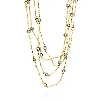 Textured disc necklaces-N01033G-C01-60IN