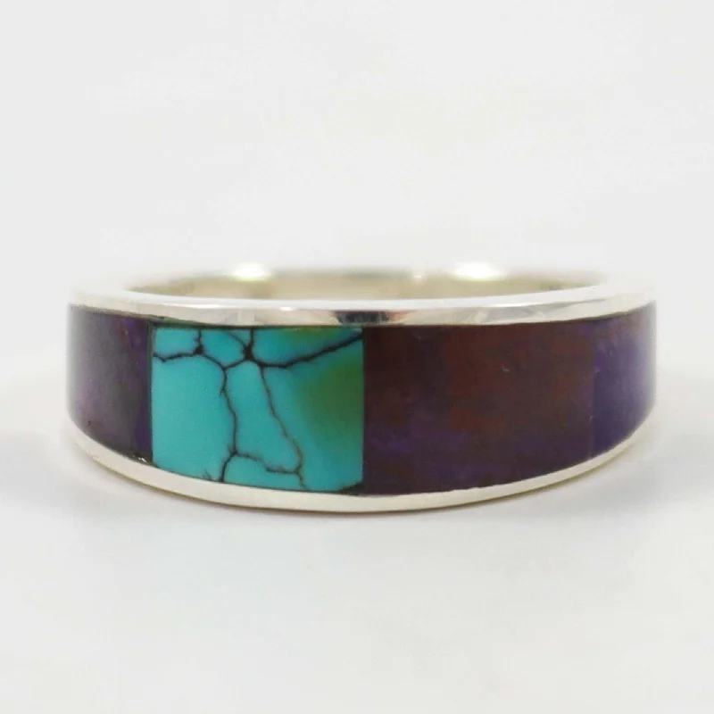 Artistic shape rings-Hubei Turquoise and Sugilite Ring