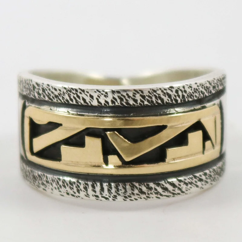 Forever band rings-Gold on Silver Ring