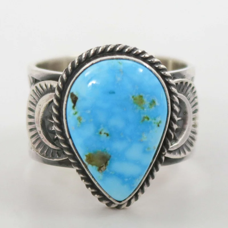 Thin stack rings-Kingman Turquoise Ring