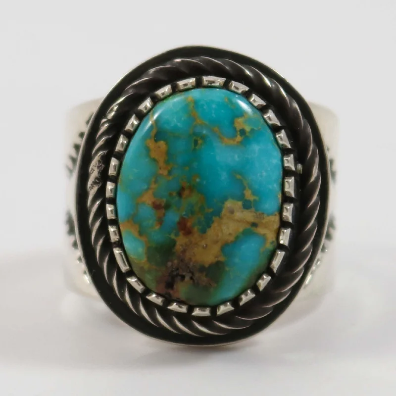 Retro deco rings-Sonoran Gold Turquoise Ring