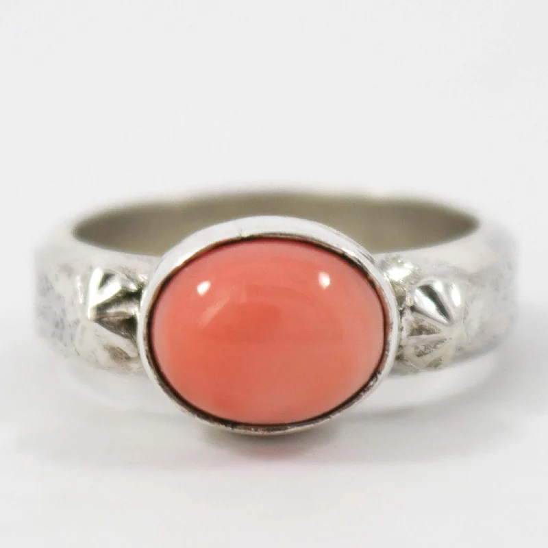 Glittering crystal rings-Coral Ring