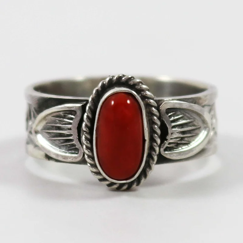 Protective eye rings-Coral Ring