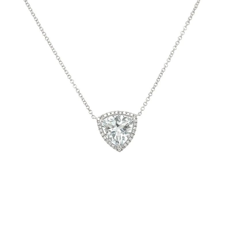 Two-tone necklaces-White Triangle Topaz Necklace