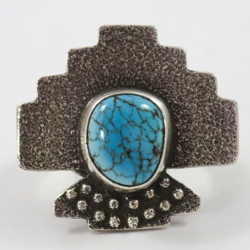 Large gem rings-Pilot Mountain Turquoise Ring