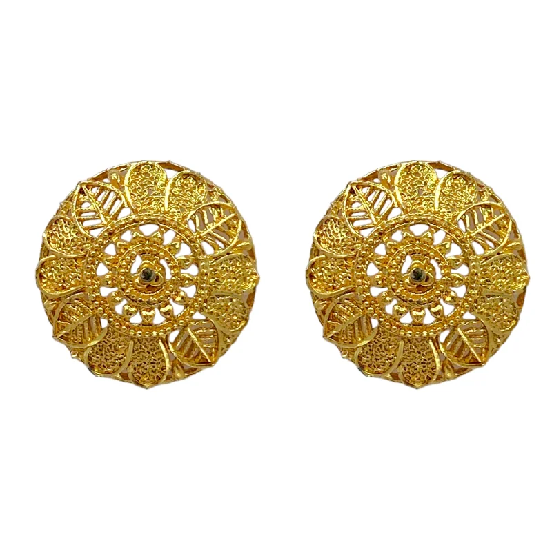 Beaded gem rings-Gold Stud Earring