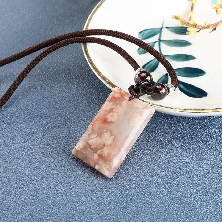 Glimmering druzy necklaces-Cherry Blossom Bliss Pendant