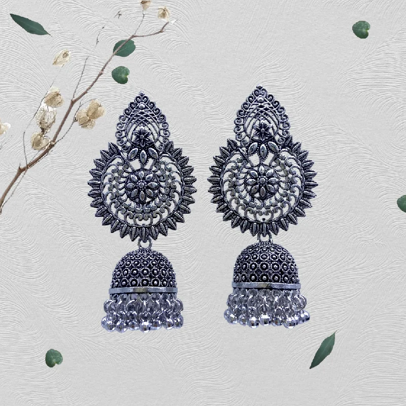 Large geometric rings-Chandbali Oxidised earring with Zumkha