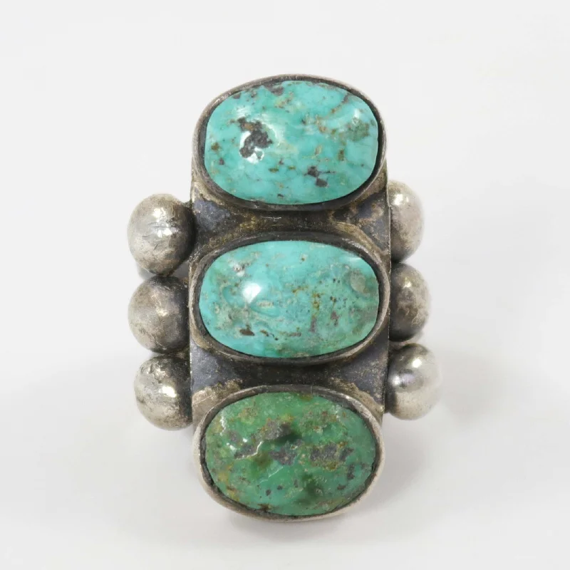 Small pearl rings-Fox Turquoise Ring