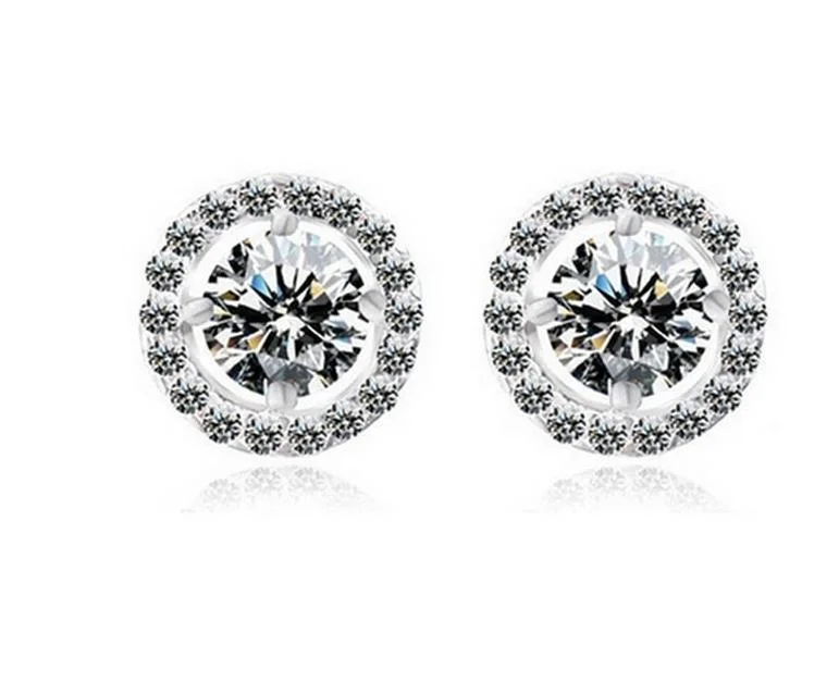 Curved hoop earrings-Zircon Stud Earrings