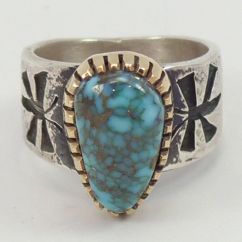 Curled wire rings-Candelaria Turquoise Ring