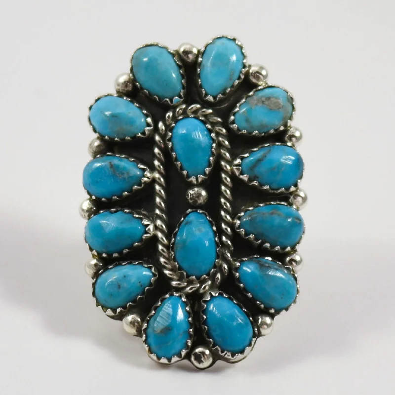 Oversized gem rings-Kingman Turquoise Ring