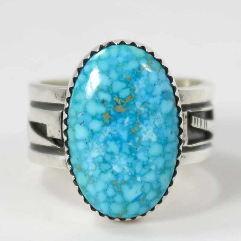 Artistic shape rings-Kingman Turquoise Ring