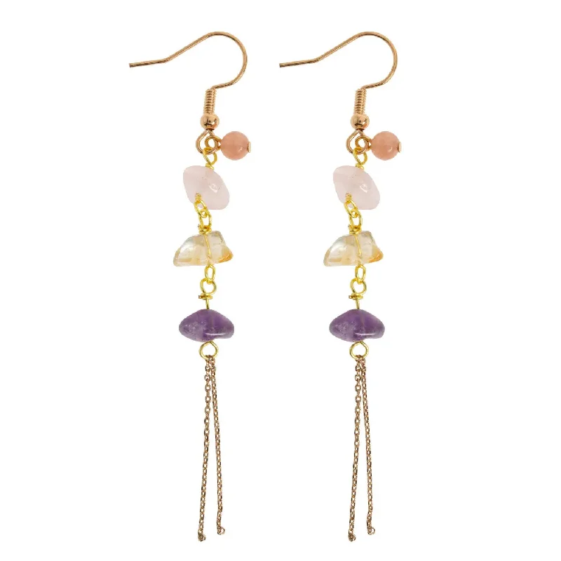 Artistic shape earrings-Larissa - Semi Precious Colorful Stones Earrings