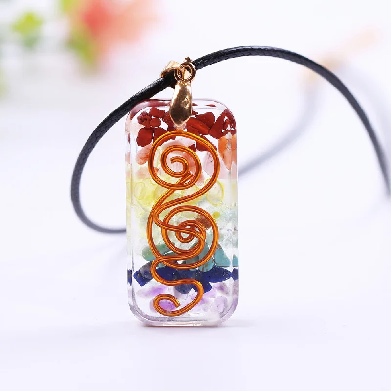 Coral reef necklaces-Orgone Energy Chakra Necklace