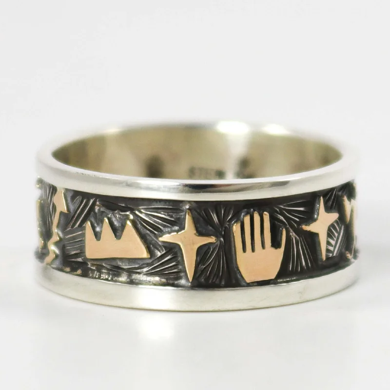 Zigzag style rings-Petroglyph Ring