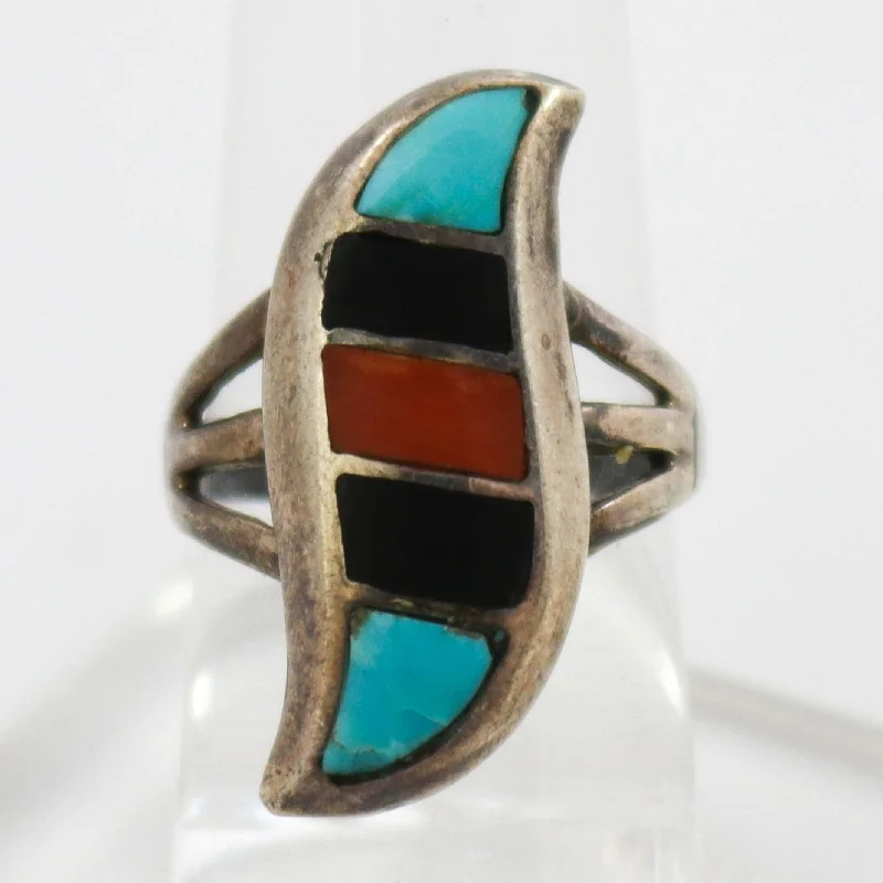 Curved band rings-1950s Inlay Ring