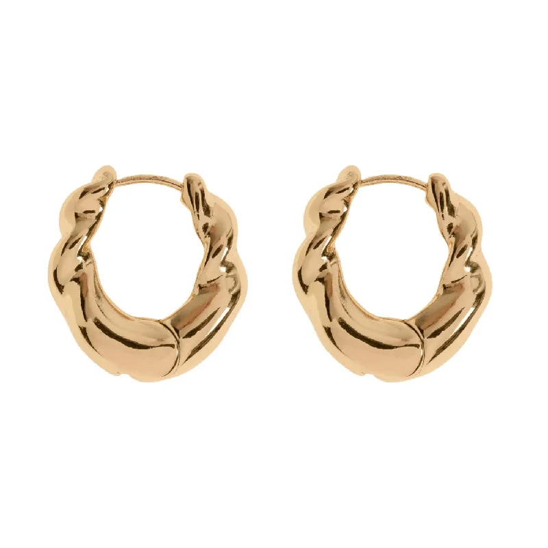 Thin gold earrings-Iris - Gold Hoop Earrings