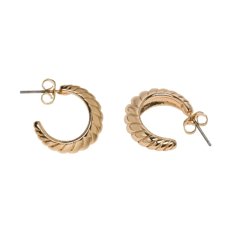 Edgy ear cuff earrings-Croissant Hoop Earring