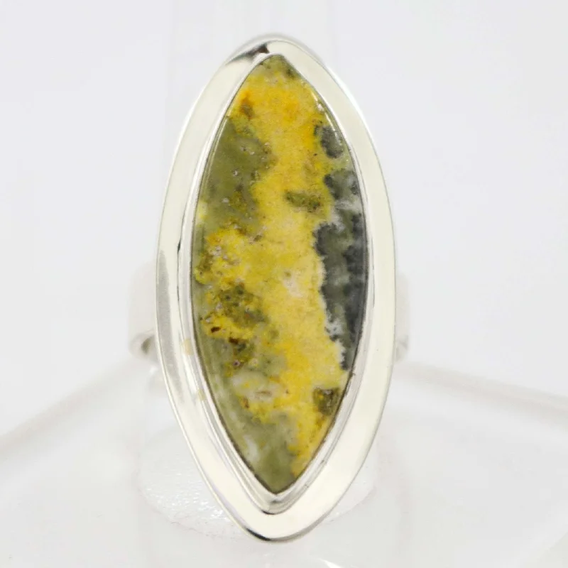 Bird feather rings-Bumblebee Jasper Ring