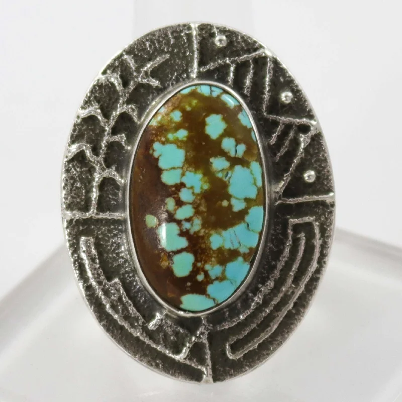 Spring band rings-Number Eight Turquoise Ring