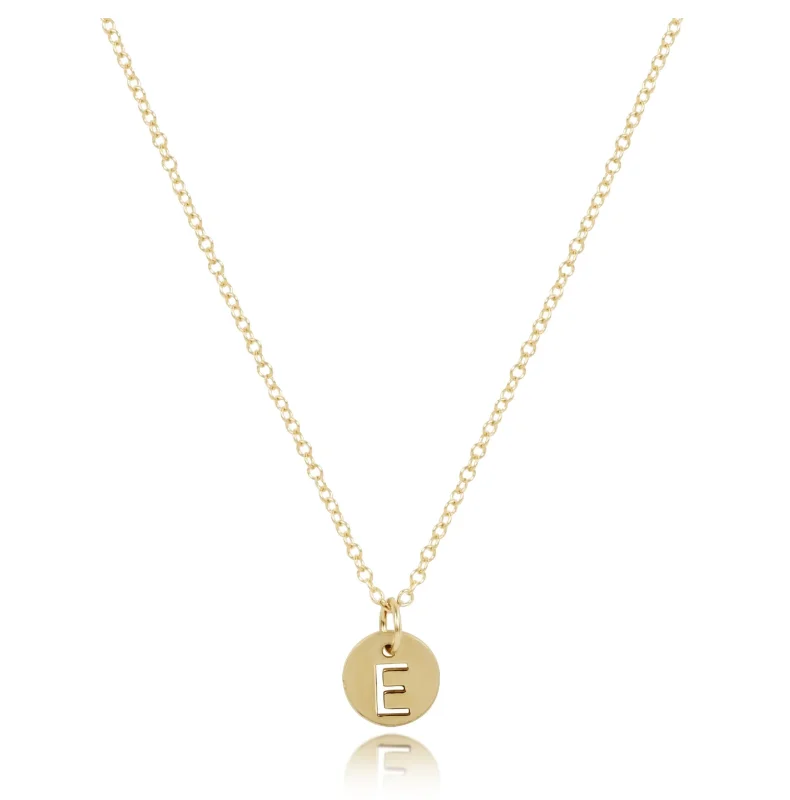 Plush satin necklaces-E Newton 16" Necklace Gold - Respect Gold Disc (Initial)