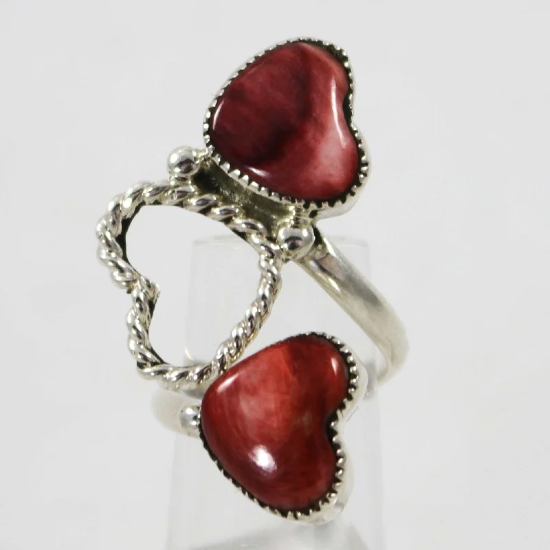 Hidden clasp rings-Spiny Oyster Shell Ring