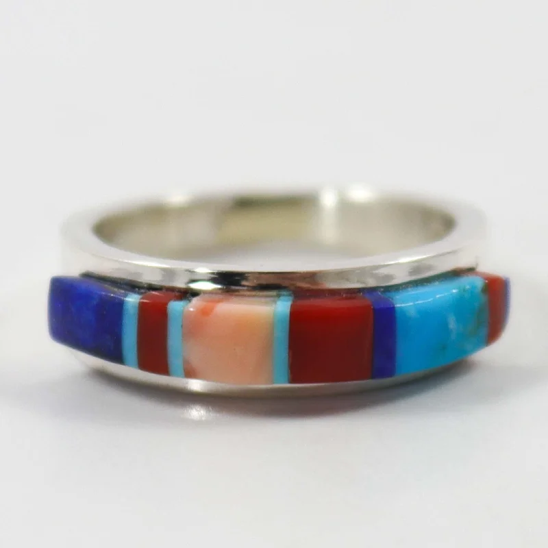 Painted enamel rings-Inlay Ring