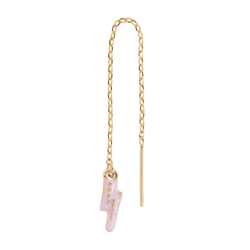 Rough texture earrings-Doris - Pink Flash Enamel Chain Earring