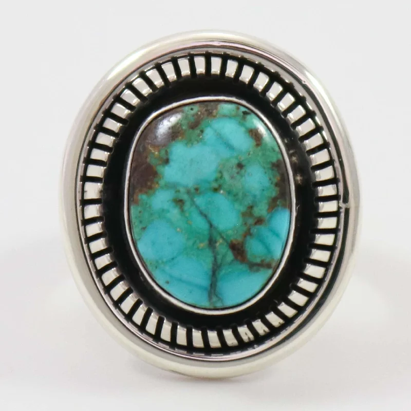 Painted enamel rings-Kingman Turquoise Ring