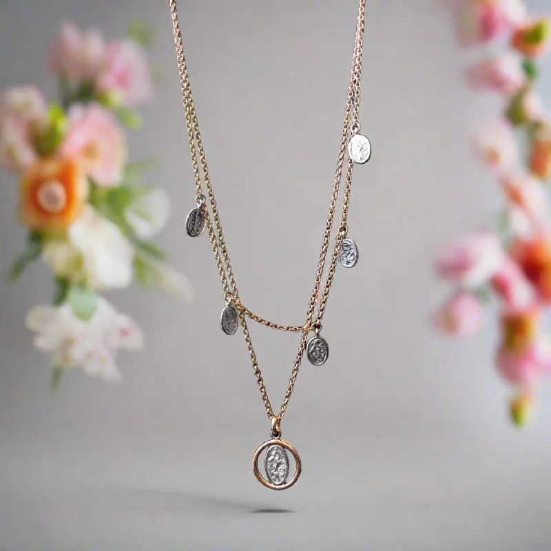 Topaz stone necklaces-Rose Layered Necklace