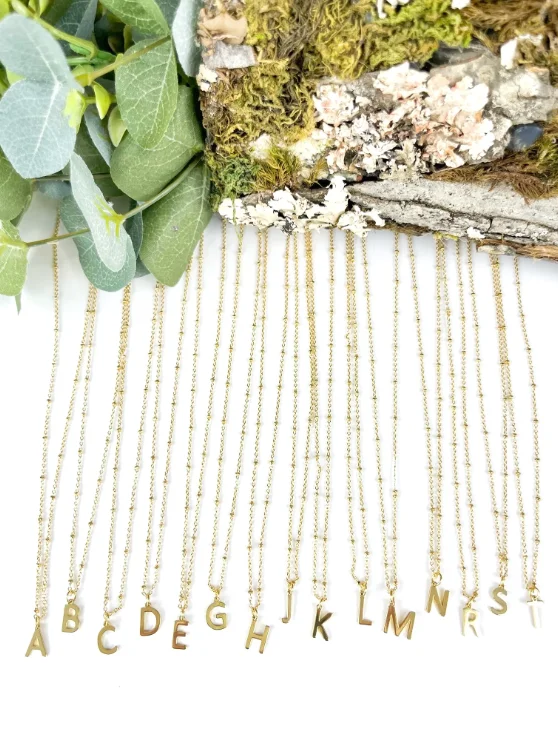 Mixed charm necklaces-Inspire Designs Classic Gold Initial Necklace