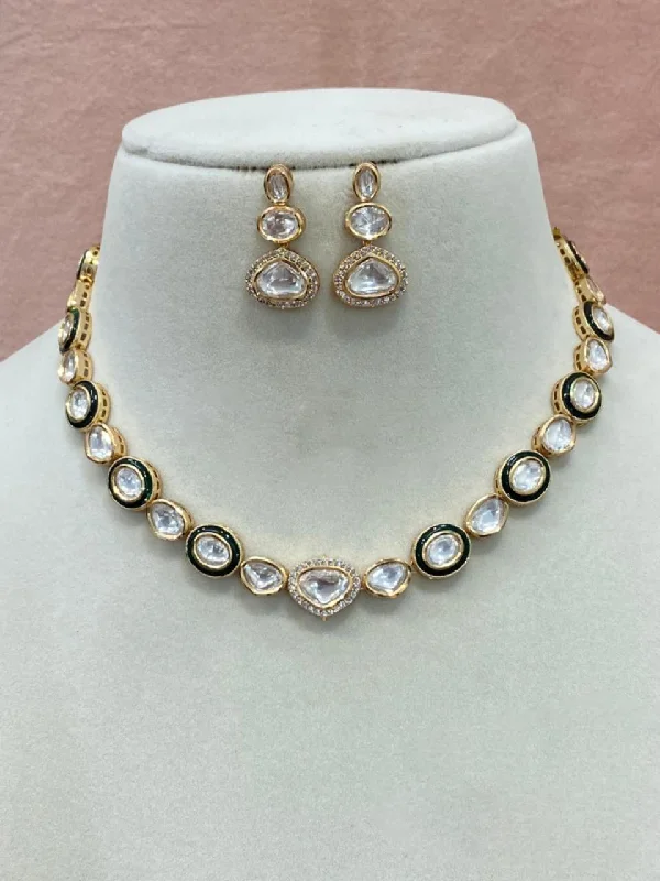 Tiny triangle earrings-Wedding Pearl Kundan Choker Earrings Set, Indian Pearl Choker Set, Bollywood Kundan Jewelry, Pakistani Kundan Necklace Set